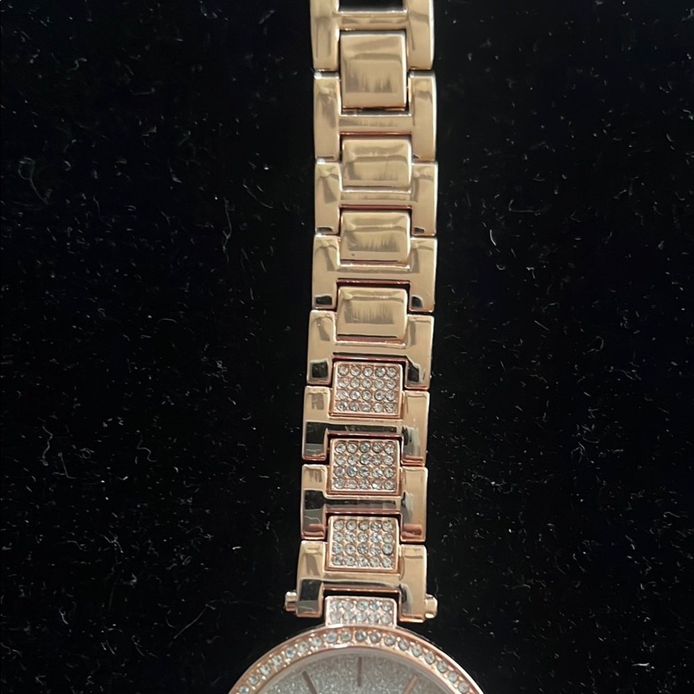 Rose Gold Watch with Crystal Accents - Picture 3 of 7